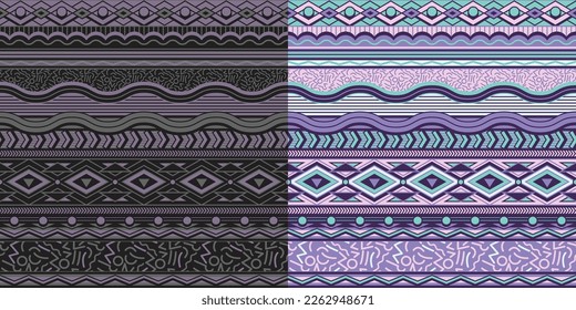 SEAMLESS MEMPHIS AZTEC STRIPE PATTERN SWATCH