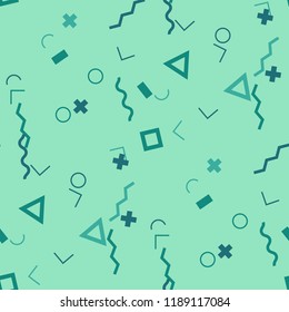 Seamless Memphis Background. Abstract Color Texture with Lines a