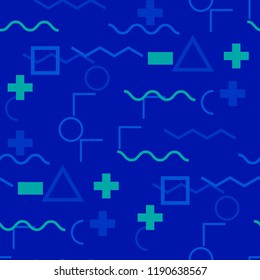 Seamless Memphis Background. Abstract Color Texture with Lines a