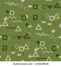 Seamless Memphis Background. Abstract Color Texture with Lines a