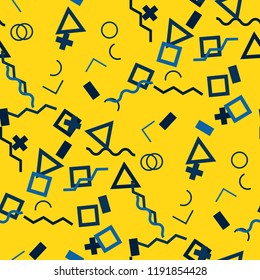Seamless Memphis Background. Abstract Color Texture with Lines a