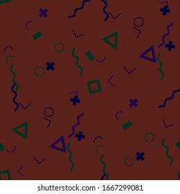 Fondo Memphis impecable. Textura de color abstracta con líneas y figuras geométricas para Chintz, Linen, Papel. Fondo multicolor retro transparente en estilo memphis para su diseño. Vector.