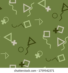 Fondo Memphis impecable. Textura de color abstracta con líneas y figuras geométricas para impresión, tela, textil. Fondo multicolor inmaculado inmaculado en estilo Memphis para su diseño. Vector.