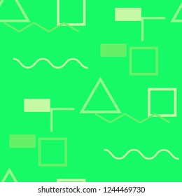 Seamless Memphis Background. Abstract Colorful Texture with Lines and Geometric Figures for Wallpaper, Print, Cotton. Modern Seamless Multicolor Background in Memphis Style for your Design. Vector.