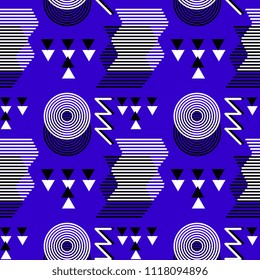 Seamless memphis geometric background. Abstract trendy 90s unique style.