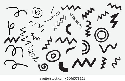 Seamless Memphis Geometric Pattern, Line and Vector Style with Retro. Abstract Elements on White Background