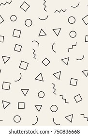 Seamless memphis pattern. Trendy memphis style. Vector background.