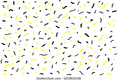 Nahtlose Memphis Stil abstrakte Vektormuster. Schwarz-gelbe Grafikdesign-Vektorgrafik, Mosaikmuster im Hipster-Stil für minimalistisches Verpackungspapier, Postkarten, Banner oder Poster-Design