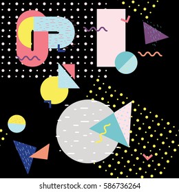 Seamless Memphis style seamless pattern.  Colorful geometric abstract background modern styles. Pattern ideal for wrapping paper, wallpaper and textiles.