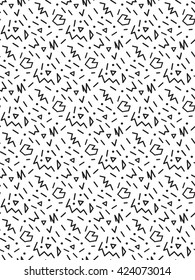 Seamless memphis style pattern, geometric pop art pattern