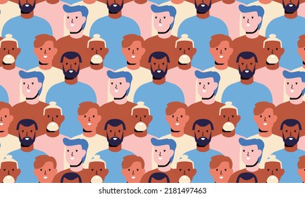 Seamless with men faces. Design element for Fathers Day concept and other use.