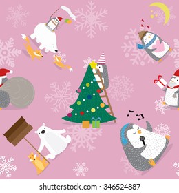 Seamless Merry Christmas background.