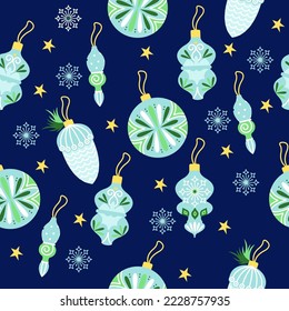 Seamless Merry Christmas background. Vector illustration. Wallpaper. Christmas decorations.