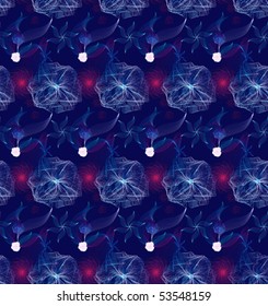 Seamless mesh background. Space, technologies. Dark blue.