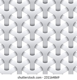 Seamless mesh background. White geometric texture. Vector seamless background