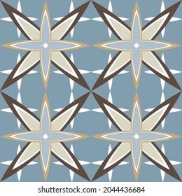 Seamless mesh geometric pattern. Cold colouring. Layered pattern.For the design of different surfaces.Mosaic.Flat design.