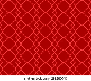 Seamless Mesh Pattern Made with Traditional Chinese Lucky Symbol called "Fang Sheng" , Which is Formed by Two Overlapped Rhombus Decorated with Small Dots at Their Tips.