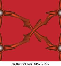 Seamless mesh structure. Barbed drawn mesh. Decorative grille. Angle rivets. Abstract form. Vector graphics
