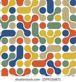 Seamless metaball pattern with interconnected fluid shapes. Modern organic background with smooth, flowing forms. Template for textile print, wallpaper, cover, packaging modern design