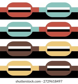 Marco de Vector de cadena de metal sin costuras con efecto retro. Elemento de diseño vintage de color, arte de Clip con textura moteada áspera. Grunge Ilustración vectorial sobre fondo transparente. Patrón de cadena geométrica sin fisuras. Ilustración vectorial. eps10
