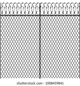 Seamless Metal Fence Barbed Wire Isolated Stock Vector (Royalty Free ...