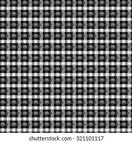 Seamless metal interweaving pattern. Boundless black and white pattern.