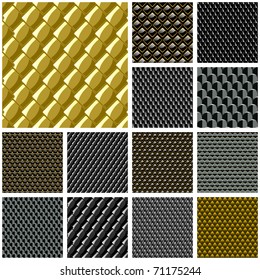 Seamless metal plate. Vector illustration. Great collection.