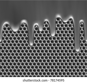 Seamless metallic liquid on grille texture