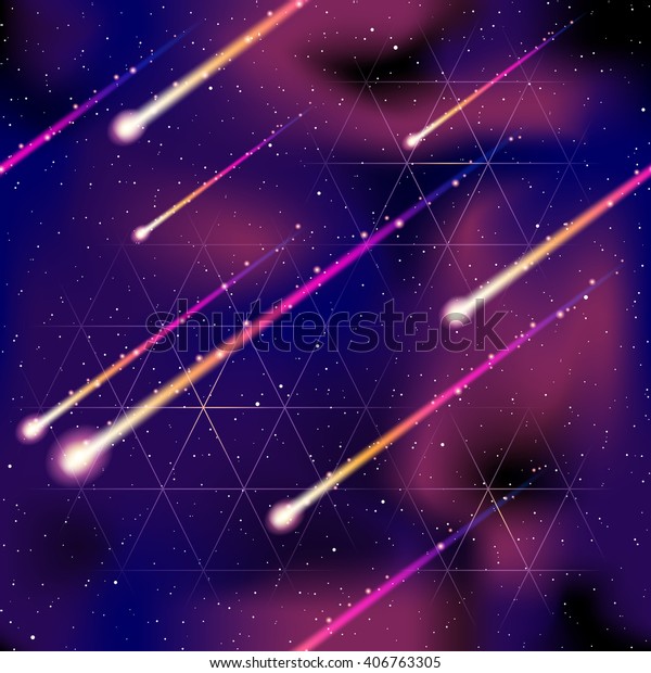 Seamless meteor shower background in purple\
(eps10); jpg version also\
available