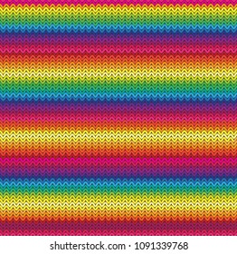 Seamless Mexican Knitted Rainbow Blanket Pattern