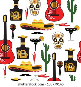 Seamless mexican pattern. Vector illustration.