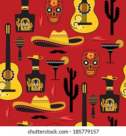 Seamless mexican pattern. Vector illustration.