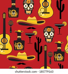 Seamless mexican pattern. Vector illustration.