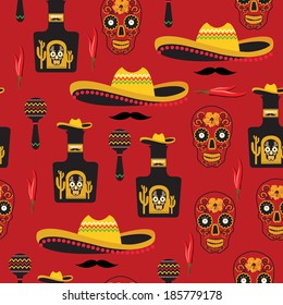 Seamless mexican pattern. Vector illustration.