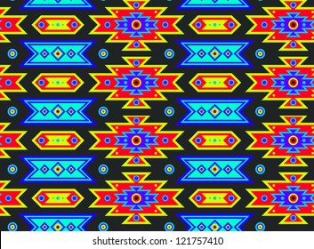 Seamless Mexican Psychedelic Pattern