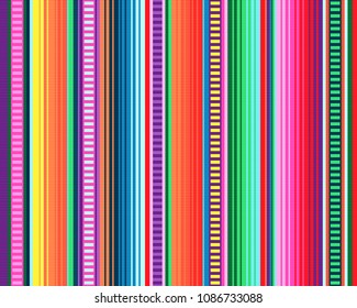 Seamless Mexican Rug Pattern. Serape Stripes Vector