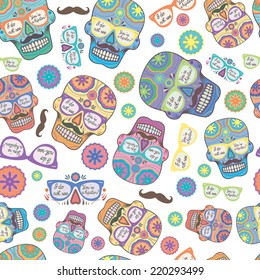 Seamless mexican skulls 