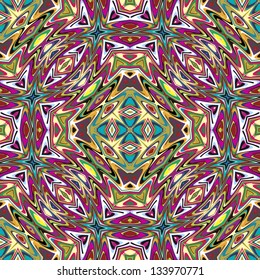 Seamless Mexican vector pattern, sophisticated artwork inspired by ancient motifs from Incas, Aztec in contemporary design and brilliant colors