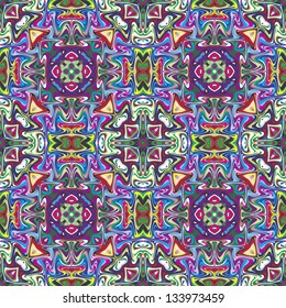 Seamless Mexican vector pattern, sophisticated artwork inspired by ancient motifs from Incas, Aztec in contemporary design and brilliant colors