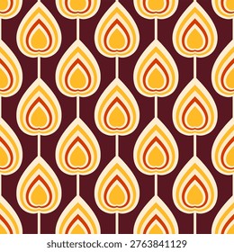Seamless Mid Century Modern Pattern. Retro 70s Style. Vector Illustration.