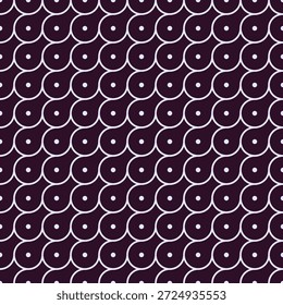 Padrão de ogee roxo de meia-noite sem costura. Linhas de lavanda em fundo violeta escuro. Textura vetorial geométrica mágica para design moderno.