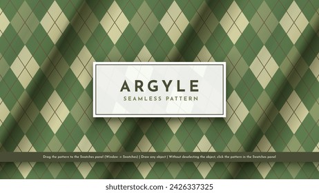 Seamless Military Argyle Pattern. Traditional Rhombus Texture. Fashionable Fabric. Textile Background. Vector eps 10