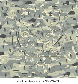 Seamless military pattern number four can be used for graphic design, textile design or web design.