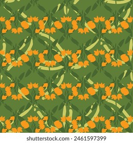 Seamless minimal background. Vector pattern with hand drawn graphic elements. Floral texture.