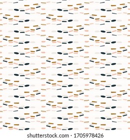 Seamless minimal broken stripe pattern design. Neutral pastel color in fresh paper cut out style. Hand drawn playful texture background. Wallpaper home decor swatch. Modern men shirting all over print