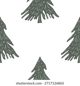 Um padrão de Natal mínimo sem costura apresenta elementos festivos tradicionais. Simplicidade e charme de férias atemporais.