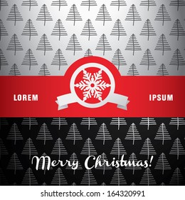 Seamless minimal christmas tree pattern decoration for web page backgrounds, brochures and invitations - black and white edition