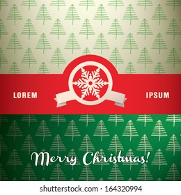 Seamless minimal christmas tree pattern decoration for web page backgrounds, brochures and invitations  - green and beige edition