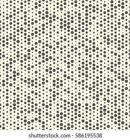 Seamless Minimal Circle Pattern. Vector Monochrome Polka Texture. Abstract Chaotic Dots Background