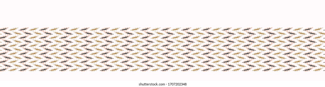 Seamless minimal geo shape border pattern design. Neutral pastel color in fresh paper cut out style. Hand drawn playful texture ribbon trim background. Home decor block border. Modern washi tape.